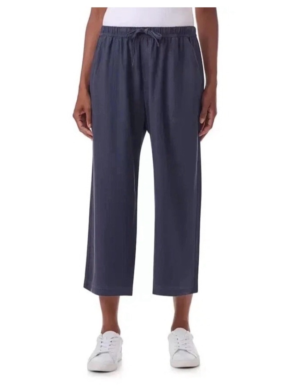 Splendid Stretch Pants XL Navy Wide-Leg Cropped Pants